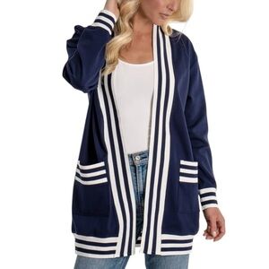 NWT Haute Shore Women's Cody Cardigan Yacht Navy Blue One Size Nautical Academia